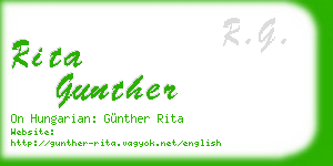 rita gunther business card