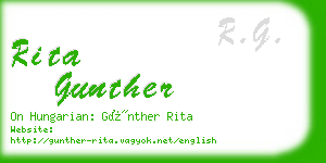 rita gunther business card